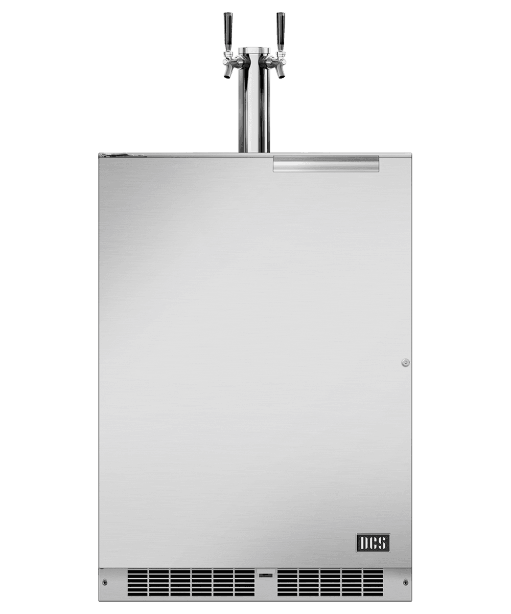 24" Dual Tap Outdoor Beer Dispenser, Left Hinge
