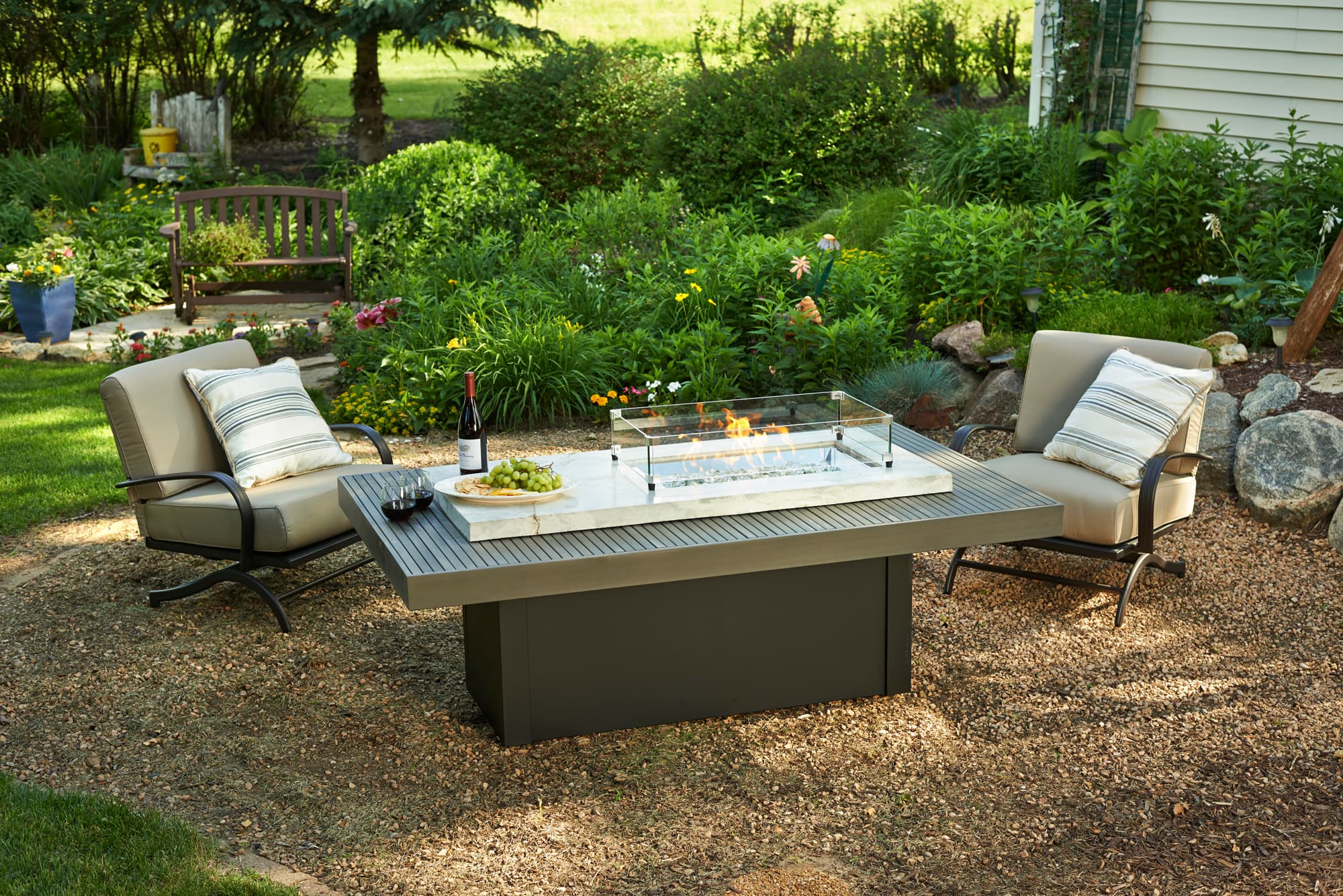 The Outdoor GreatRoom Company - Boardwalk Linear Gas Fire Pit Table