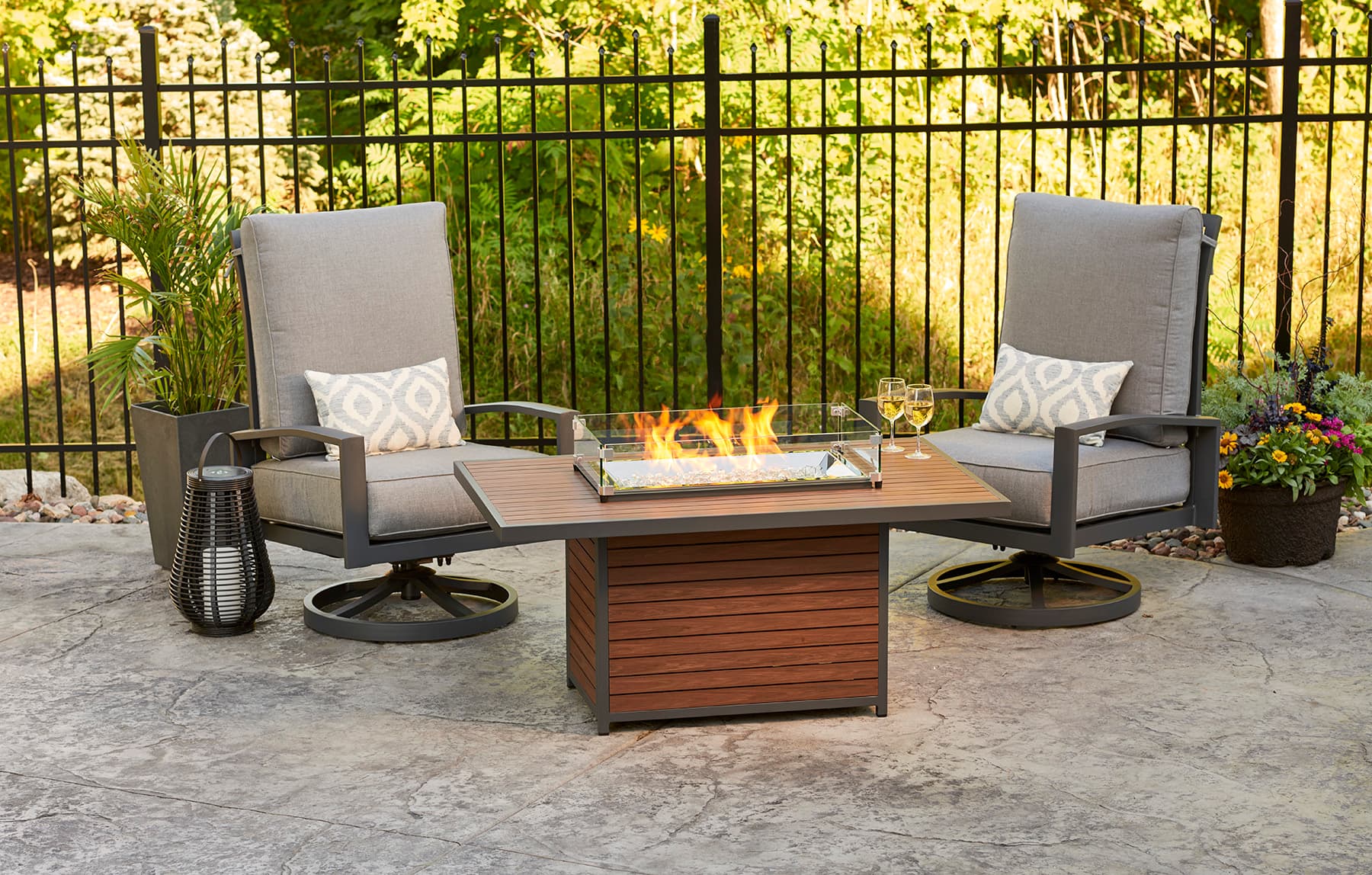 The Outdoor GreatRoom Company - Kenwood Rectangular Chat Height Gas Fire Pit Table