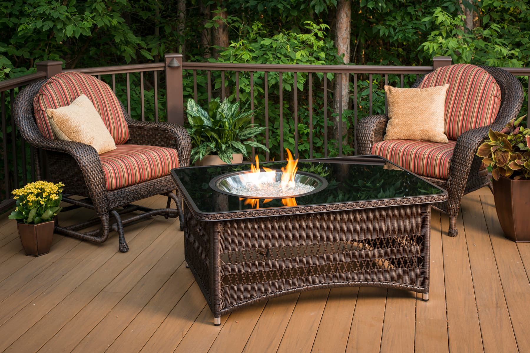 The Outdoor GreatRoom Company - Naples Rectangular Gas Fire Pit Table