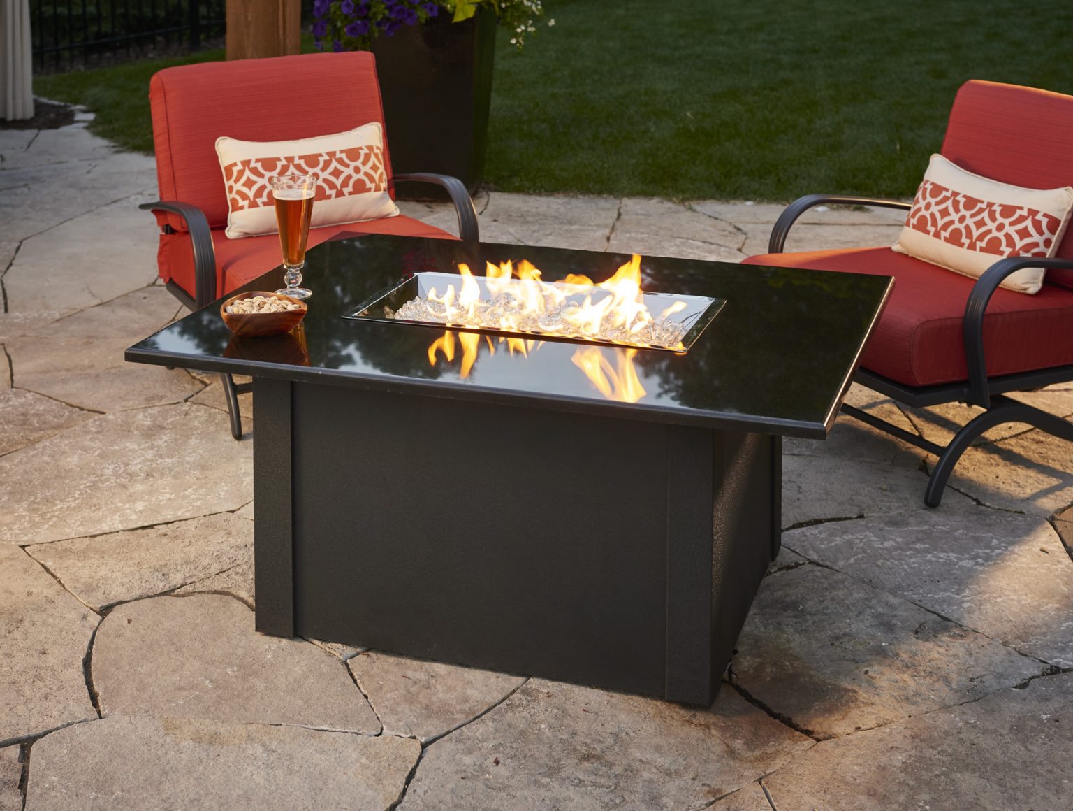 gas fire pit tables and chairs sets